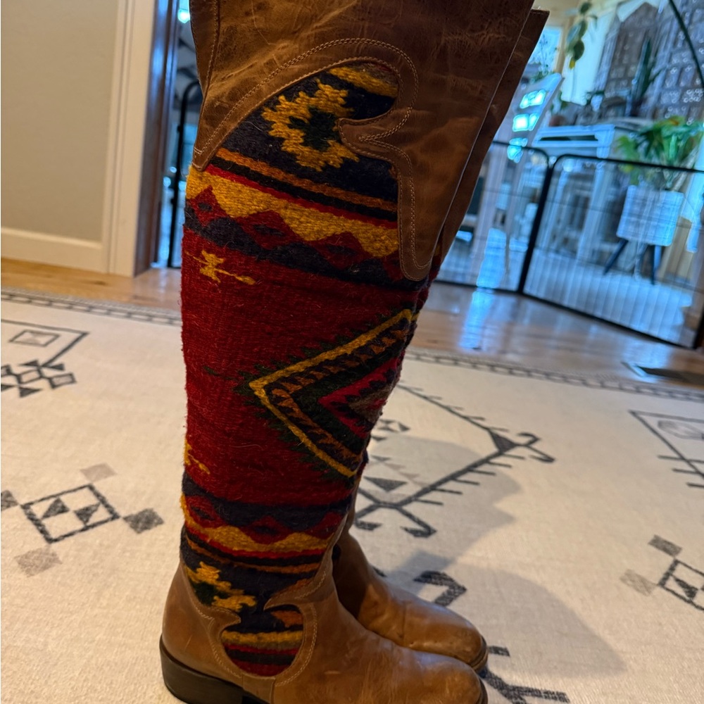 Freebird Brown and Red Heeled Boots